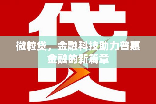 民雄微粒贷，金融科技助力普惠金融的新篇章
