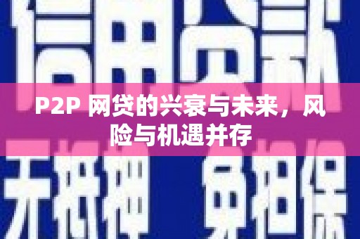 那玛夏P2P 网贷的兴衰与未来，风险与机遇并存