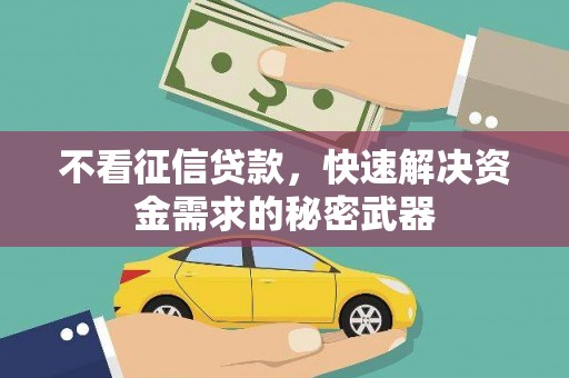 三穗不看征信贷款，快速解决资金需求的秘密武器