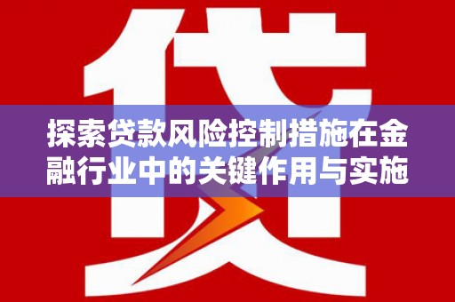 无极探索贷款风险控制措施在金融行业中的关键作用与实施策略