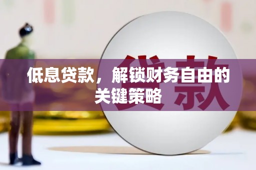 卧龙低息贷款，解锁财务自由的关键策略