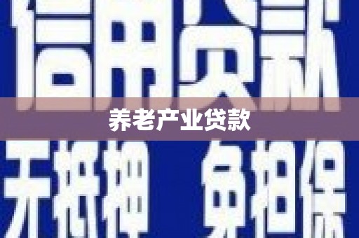 利州养老产业贷款