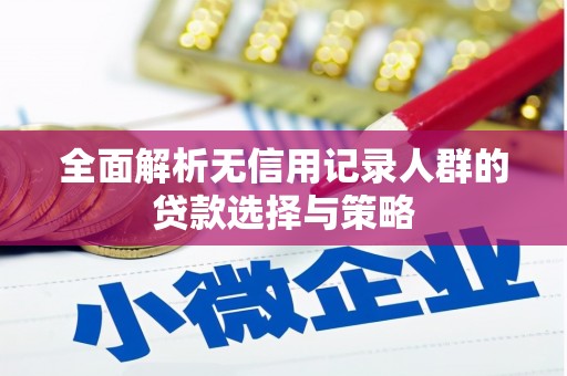 丰县全面解析无信用记录人群的贷款选择与策略