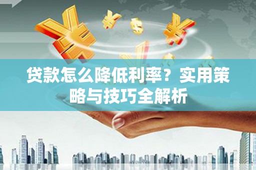 洪雅贷款怎么降低利率？实用策略与技巧全解析